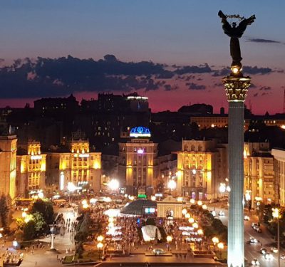 Aerial view of Kyiv Ukraine