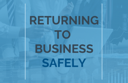 Graphic stating returning to business safely
