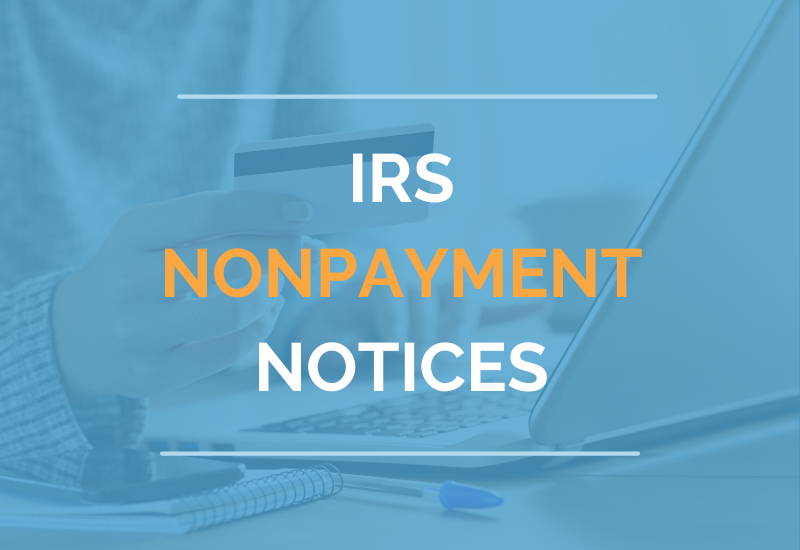 Graphic stating IRS nonpayment notices