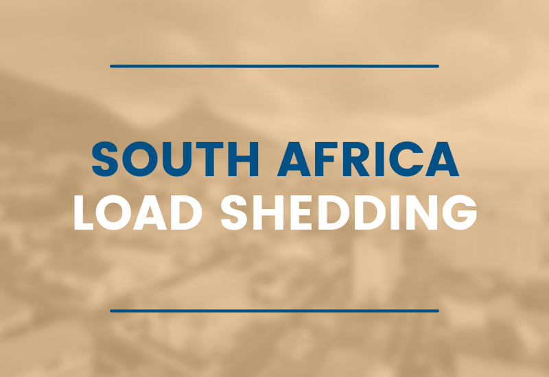 Graphic stating South Africa load shedding
