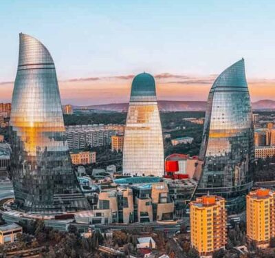 Baku Azerbaijan aerial view