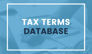 Graphic stating tax terms database